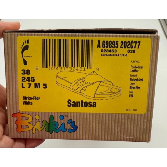 Birkenstock Birkis Santosa White Sandal Unisex New in Box - Size 7 - Picture 3 of 5